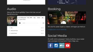 Webseiten Screenshot von Queen Mum Band